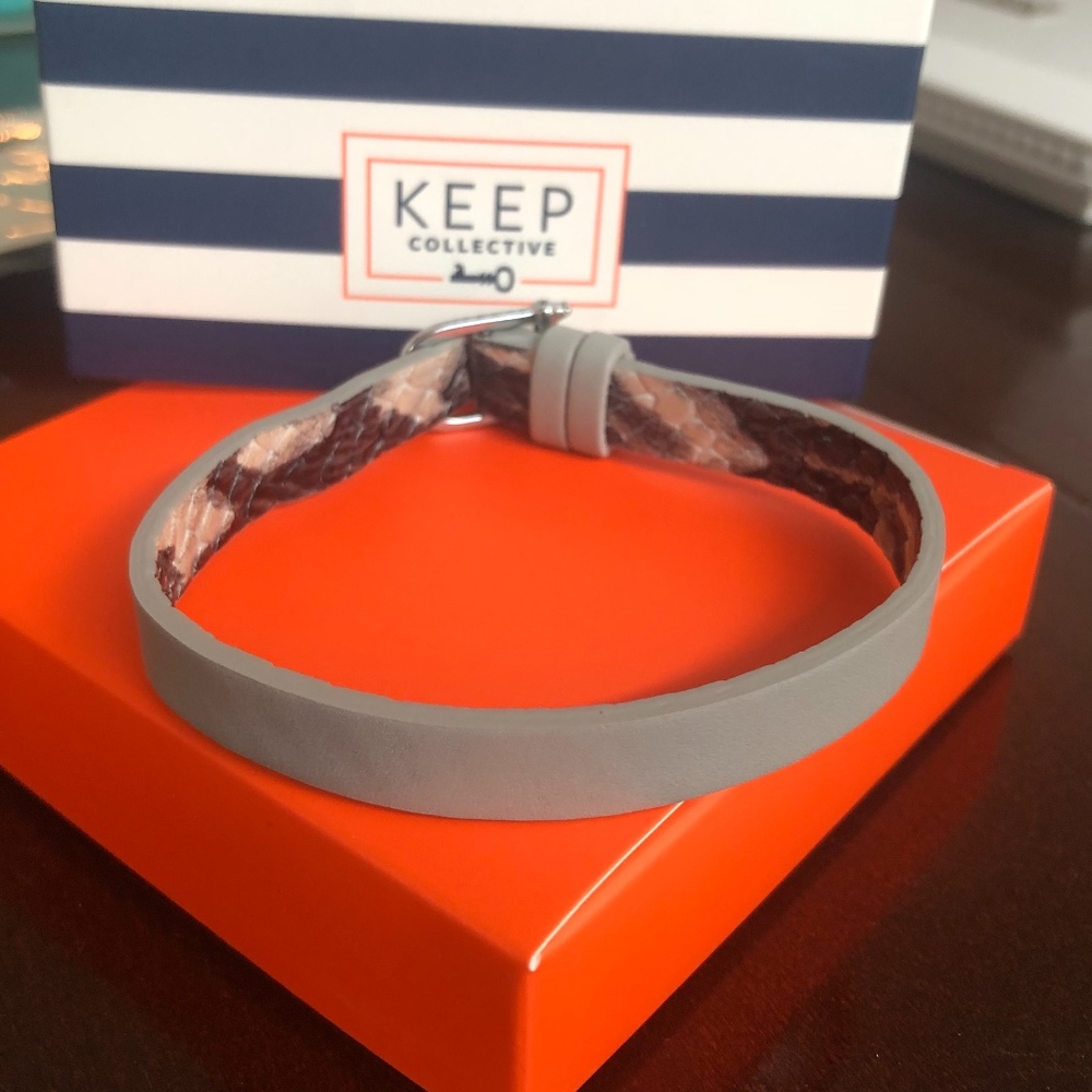 NIB Keep Collective Leather Bracelet snakeskin - Picture 2 of 4